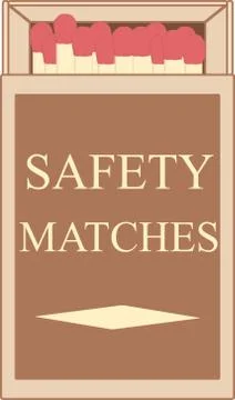 Image of an open box with safety matches Stock Illustration