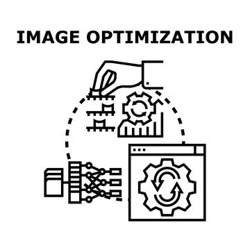 Image optimization process with data and gears Illustration