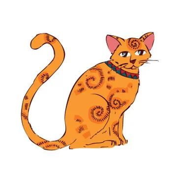 Image of orange cat isolated on white background Illustrazione stock