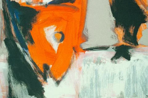Image of an orange color fish on a gray canvas close-up.  Stock Photos