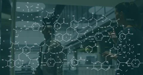 Image of orange digital padlock with integrated circuit over man using computer 스톡 일러스트