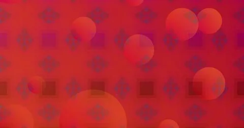 Image of orange spots over moving shapes Stock Illustration