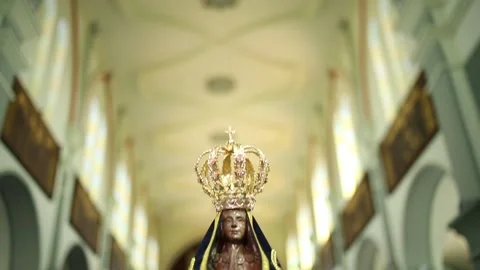 Image of Our Lady of Aparecida - Statue of the image of Our Lady of Aparecida Stock Footage 117130817