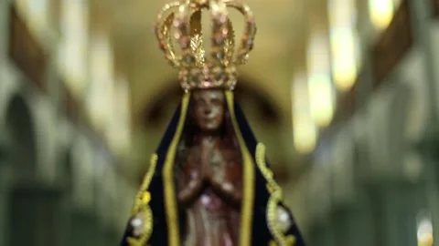 Image of Our Lady of Aparecida - Statue of the image of Our Lady of Aparecida Stock Footage 117177650
