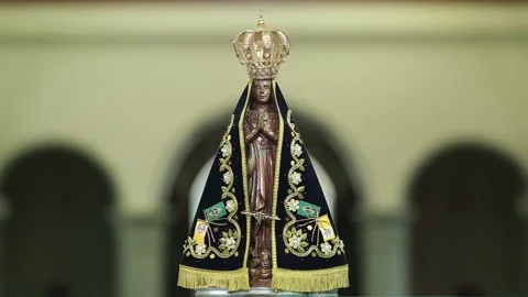 Image of Our Lady of Aparecida - Statue of the image of Our Lady of Aparecida Stock Footage 117177673