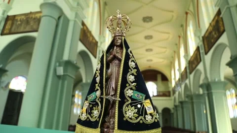 Image of Our Lady of Aparecida - Statue of the image of Our Lady of Aparecida Stock Footage 117177736