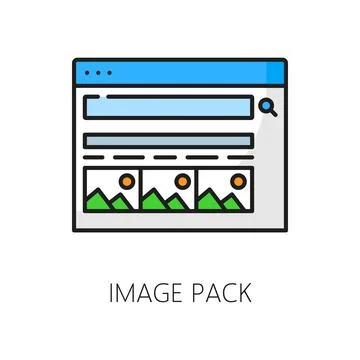 Image pack, search engine result page, SERP icon Stock Illustration