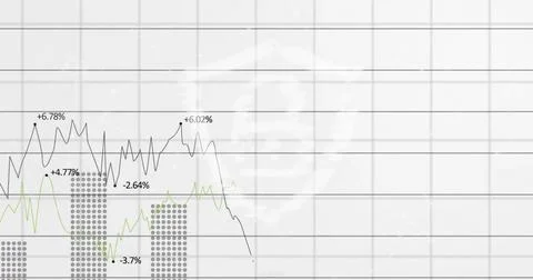Image of padlock and financial data processing over white background 스톡 사진