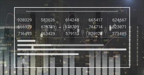 Image of padlock icon over screen with data processing 写真素材