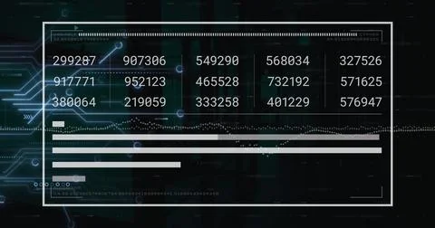 Image of padlock icon over screen with data processing Stock Photos