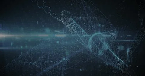 Image of padlock over data processing Foto stock