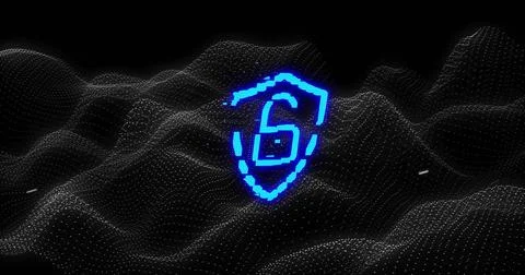 Image of padlock over data processing Stock Photos