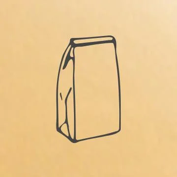 Image of paper bag Stock Illustration