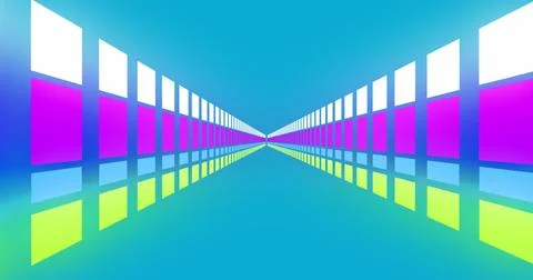 Image of pattern moving on seamless loop on blue background Stock Illustration