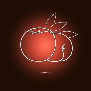 Image Peach in the Contours 스톡 일러스트