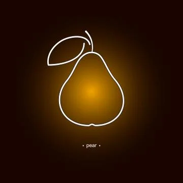 Image Pear in the Contours Stock Illustration