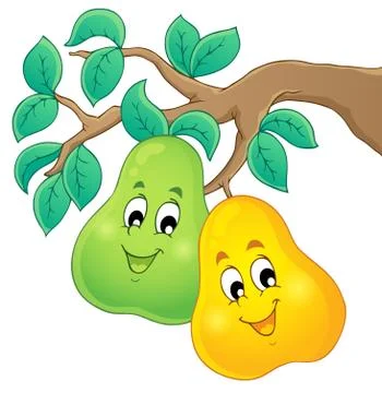 Image with pear theme - illustration. Stock Illustration