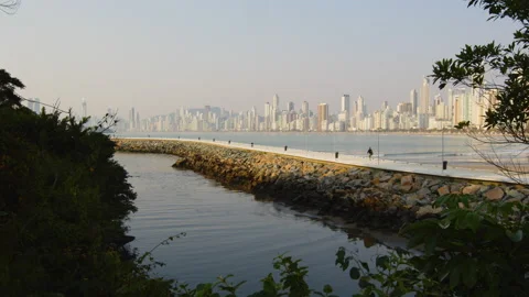 Image of people exercising at north pier, Balneário Camboriú, Brazil. Video stock 160158689