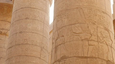 Image of a Pharaohs on an Antique Columns Video stock 129910334