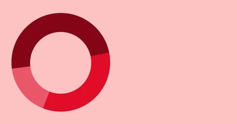 Image of pie chart graph and data processing over pink background 写真素材