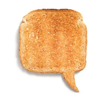 Image of a piece of bread shaped like a speech bubble Stock Photos
