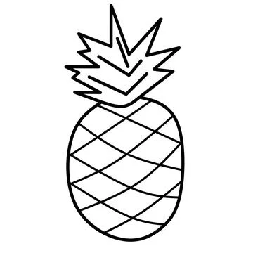 Image of pineapple made by hand. Vector illustrator. suitable for coloring child Illustrazione stock
