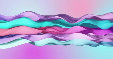 Image of pink to blue gradient layers waving over gradient background Stock Photos