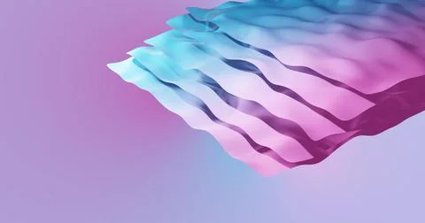 Image of pink to blue gradient layers waving over gradient background 스톡 사진