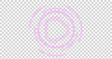 Image of pink circular digital interface spinning over transparent background 스톡 일러스트