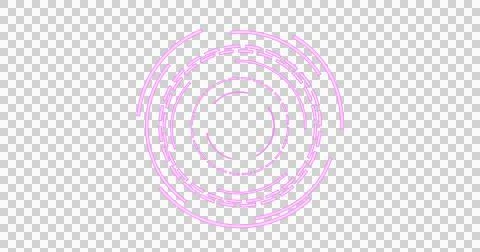 Image of pink circular digital interface spinning over transparent background Stock Illustration