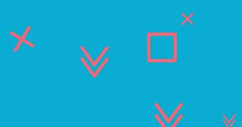 Image of pink pattern moving over blue background Stock Illustration