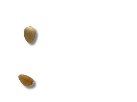 Image of pistachio shells on white background Foto stock