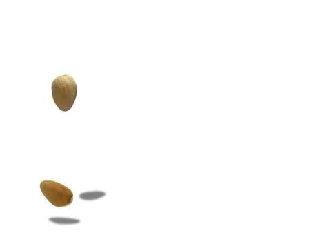 Image of pistachio shells on white background 写真素材