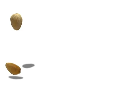 Image of pistachio shells on white background Foto stock