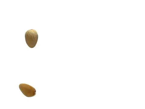 Image of pistachio shells on white background Foto stock