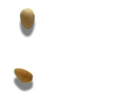 Image of pistachio shells on white background Foto stock