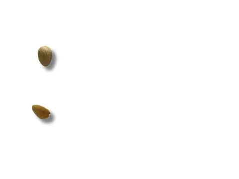 Image of pistachio shells on white background 写真素材