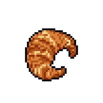 Image of pixel bread. Vector illustration for retro games. Stock Illustration
