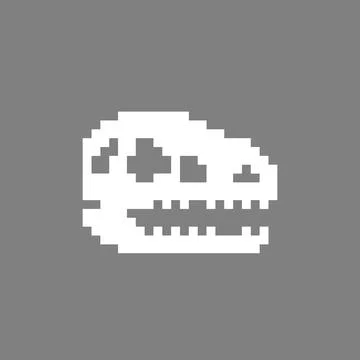 Image of Pixel dinosaur head skeleton. vector illustration. Иллюстрация