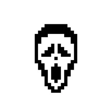 Image of pixel ghost face. vector illustration. Illustrazione stock