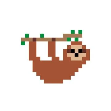 Image of pixel loris for 8 bit game assets 스톡 일러스트