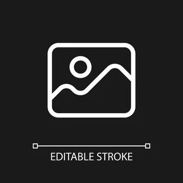 Image pixel perfect white linear ui icon for dark theme Stock Illustration