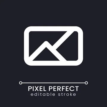 Image pixel perfect white linear ui icon for dark theme Stock Illustration