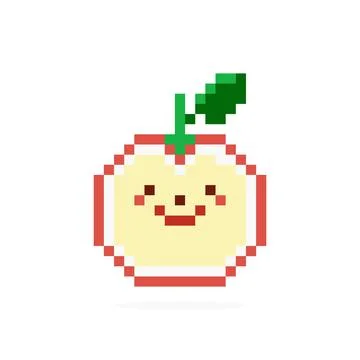 Image of pixel smile apple. Vector illustration of cross stitch pattern. 스톡 일러스트