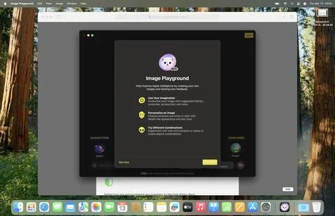 Image Playground Beta on New MacBook Pro M4 Max Stock Photos