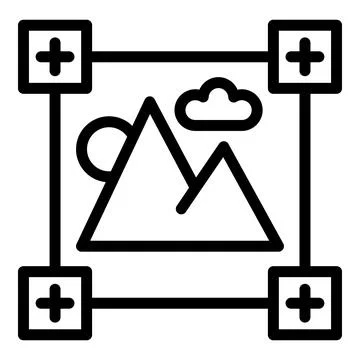 Image plotter icon outline vector. Printer format Illustrazione stock