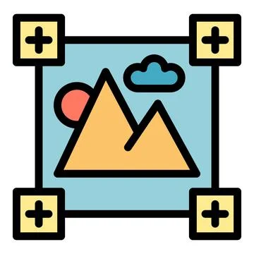 Image plotter icon vector flat 스톡 일러스트