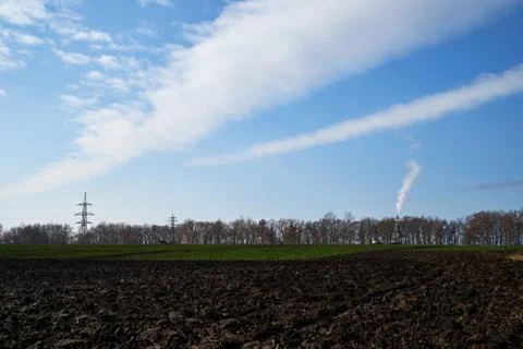 The image of the plowed field. Stock Photos