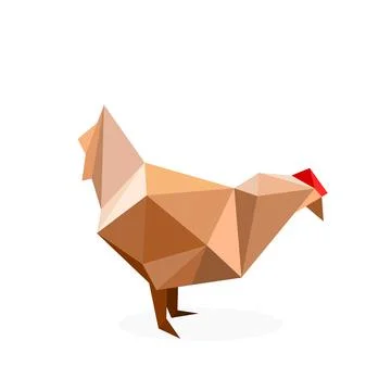 Image of polygonal chicken art. vector illustration Illustrazione stock