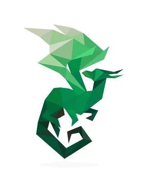 Image of a polygonal dragon. logo vector illustration 스톡 일러스트